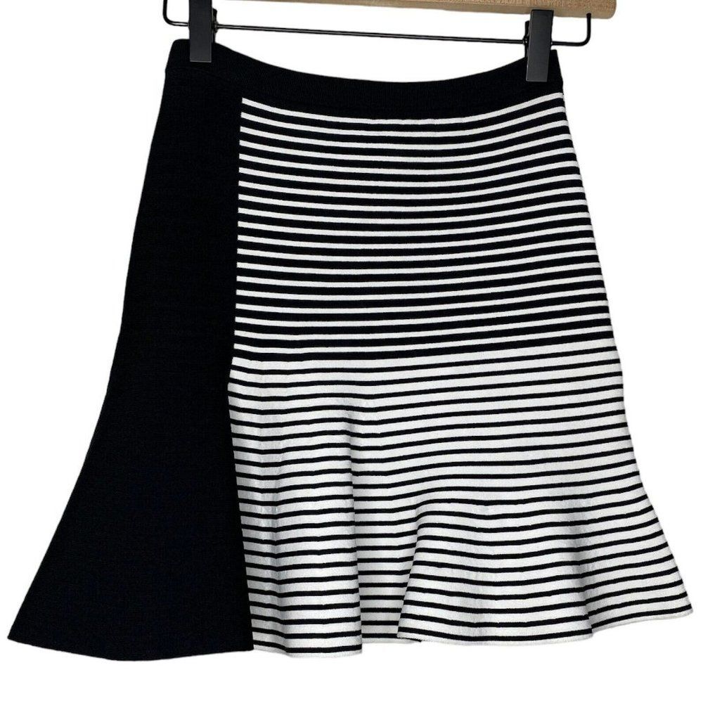 Ohne Titel Black White Stripe High Rise Bodycon Knit Mini Skirt | Size XS